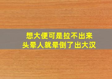 想大便可是拉不出来头晕人就晕倒了出大汉