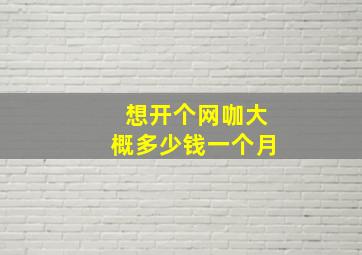 想开个网咖大概多少钱一个月