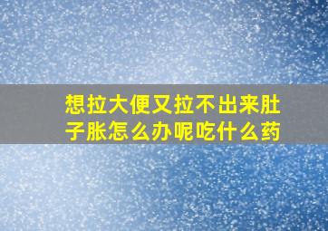 想拉大便又拉不出来肚子胀怎么办呢吃什么药