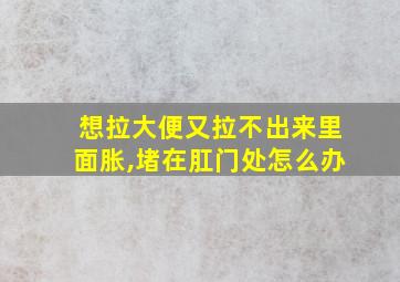 想拉大便又拉不出来里面胀,堵在肛门处怎么办