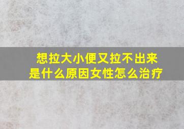 想拉大小便又拉不出来是什么原因女性怎么治疗