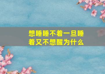 想睡睡不着一旦睡着又不想醒为什么