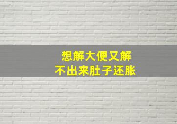 想解大便又解不出来肚子还胀