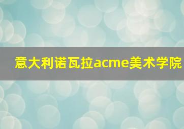 意大利诺瓦拉acme美术学院