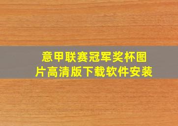 意甲联赛冠军奖杯图片高清版下载软件安装