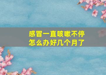 感冒一直咳嗽不停怎么办好几个月了