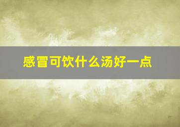 感冒可饮什么汤好一点