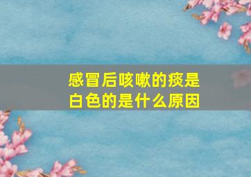 感冒后咳嗽的痰是白色的是什么原因