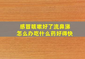 感冒咳嗽好了流鼻涕怎么办吃什么药好得快