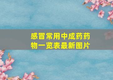 感冒常用中成药药物一览表最新图片