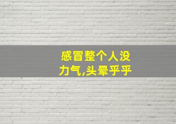 感冒整个人没力气,头晕乎乎