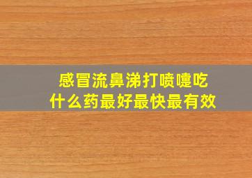 感冒流鼻涕打喷嚏吃什么药最好最快最有效