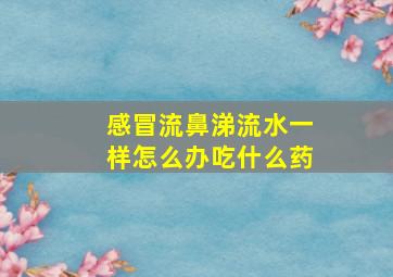 感冒流鼻涕流水一样怎么办吃什么药