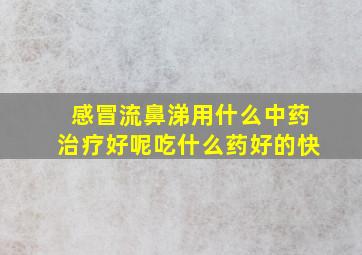 感冒流鼻涕用什么中药治疗好呢吃什么药好的快