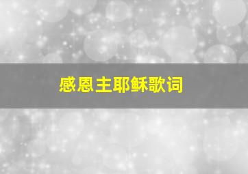 感恩主耶稣歌词