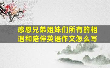 感恩兄弟姐妹们所有的相遇和陪伴英语作文怎么写