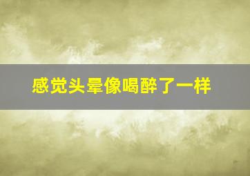 感觉头晕像喝醉了一样