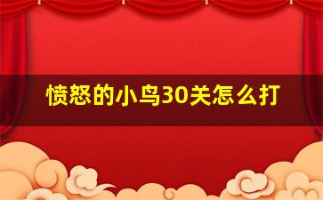 愤怒的小鸟30关怎么打