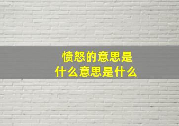 愤怒的意思是什么意思是什么