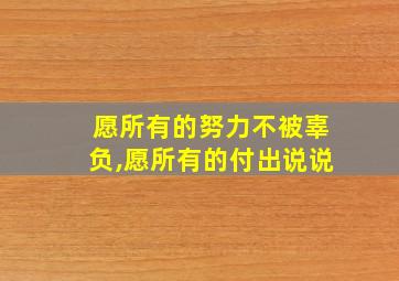 愿所有的努力不被辜负,愿所有的付出说说