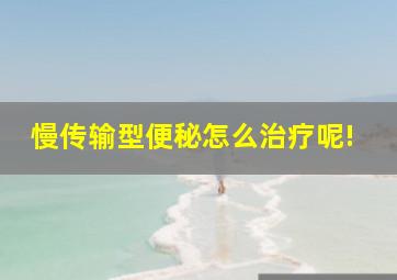 慢传输型便秘怎么治疗呢!