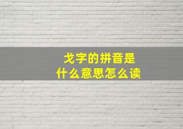 戈字的拼音是什么意思怎么读