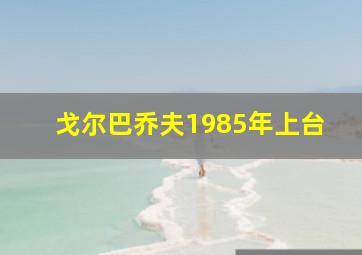 戈尔巴乔夫1985年上台