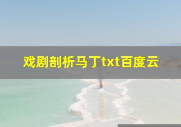 戏剧剖析马丁txt百度云