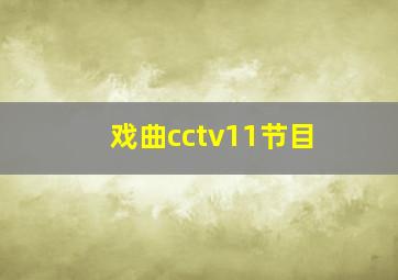 戏曲cctv11节目