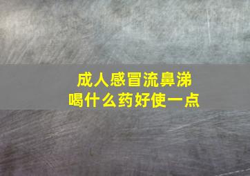 成人感冒流鼻涕喝什么药好使一点