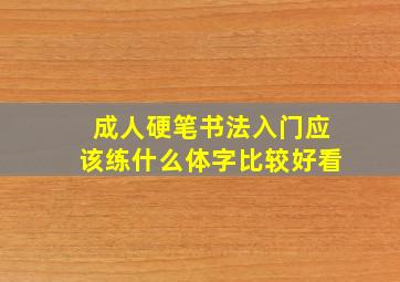 成人硬笔书法入门应该练什么体字比较好看