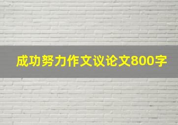 成功努力作文议论文800字