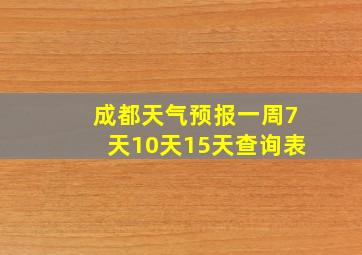 成都天气预报一周7天10天15天查询表