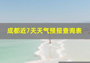 成都近7天天气预报查询表