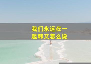 我们永远在一起韩文怎么说