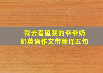 我去看望我的爷爷奶奶英语作文带翻译五句