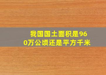 我国国土面积是960万公顷还是平方千米