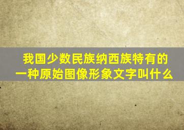 我国少数民族纳西族特有的一种原始图像形象文字叫什么