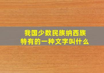 我国少数民族纳西族特有的一种文字叫什么