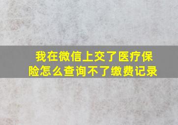 我在微信上交了医疗保险怎么查询不了缴费记录