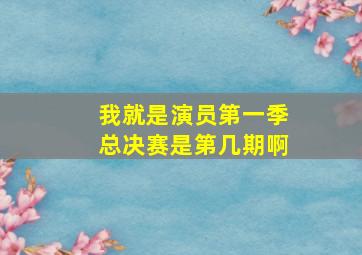 我就是演员第一季总决赛是第几期啊