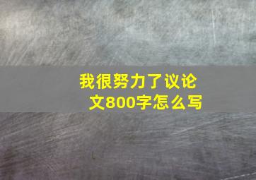 我很努力了议论文800字怎么写