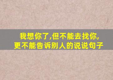 我想你了,但不能去找你,更不能告诉别人的说说句子