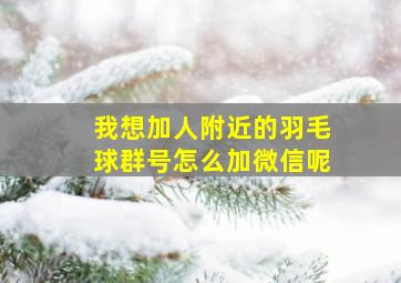 我想加人附近的羽毛球群号怎么加微信呢