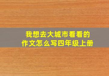 我想去大城市看看的作文怎么写四年级上册