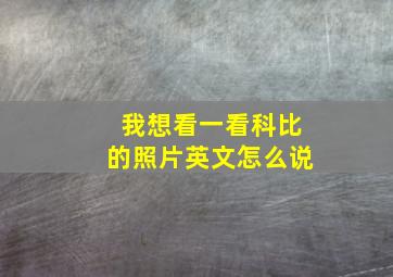 我想看一看科比的照片英文怎么说