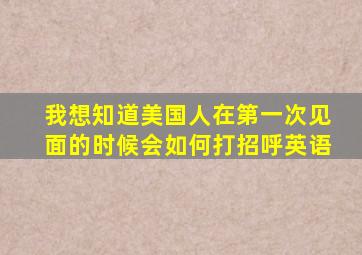 我想知道美国人在第一次见面的时候会如何打招呼英语