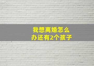 我想离婚怎么办还有2个孩子