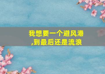 我想要一个避风港,到最后还是流浪