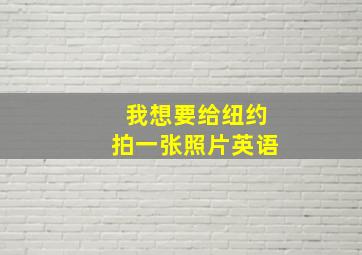 我想要给纽约拍一张照片英语